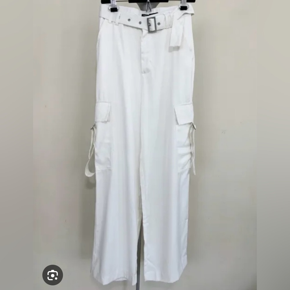 Zara satin cargo trouser pants.